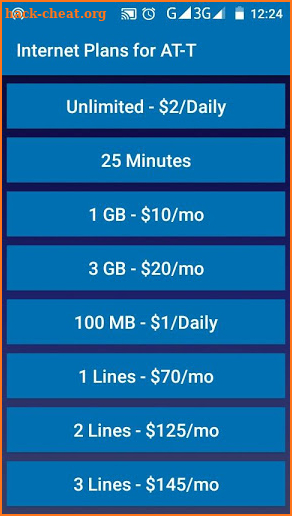 Internet Plan for AT&T screenshot