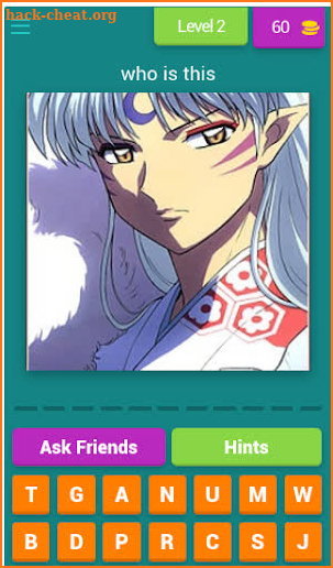 InuYasha character quiz screenshot