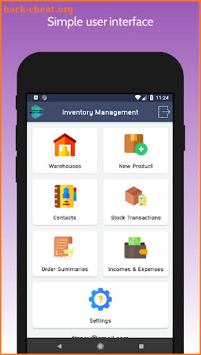 Inventory Management, Accounti screenshot