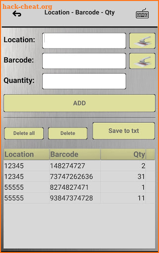 Inventory to txt screenshot
