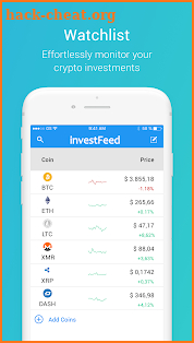 investFeed Cryptocurrency Social Network screenshot