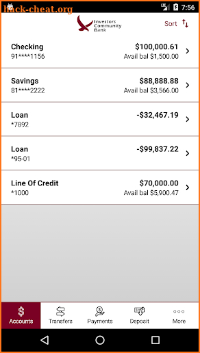 Investors Community Bank screenshot
