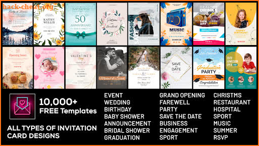 Invitation Card Maker Free Greeting Cards, Invites screenshot