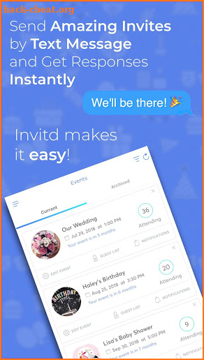 Invitd: Text & Print Invitation Maker RSVP Planner screenshot