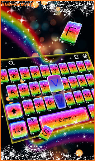 Inviting Glisten Colorful Rainbow Keyboard screenshot
