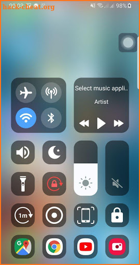 IOS Control Center and Assistive Touch screenshot