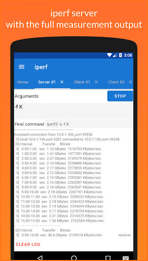 iperf - Bandwidth measurements screenshot
