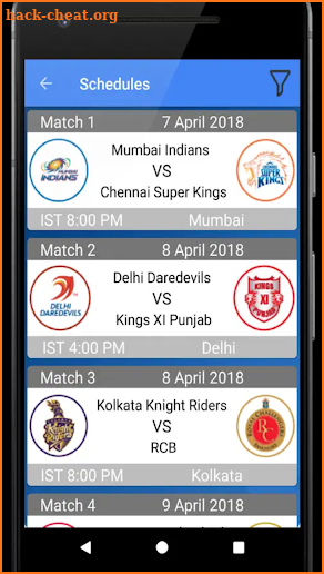 IPL 2018 live stream and updates scores news screenshot