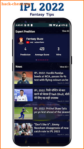 IPL 2022 Live Schedule, Squad screenshot