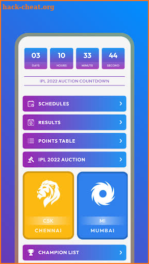 IPL 2022 Schedule Mega Auction screenshot