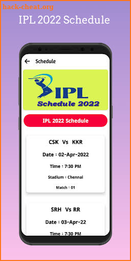 IPL Live Cricket TV Schedule screenshot