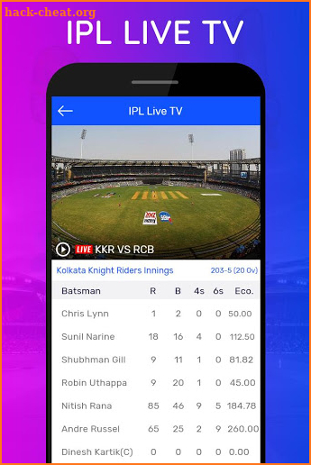 IPL Live TV 2020: Live Score, Ball by Ball screenshot