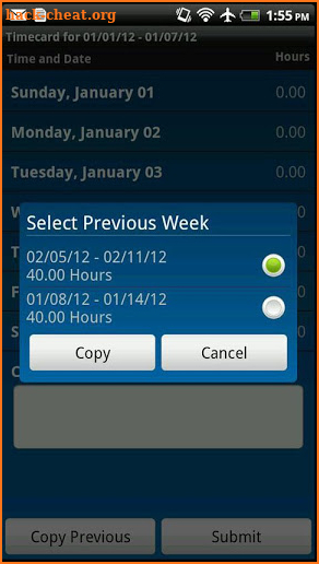 IQNavigator Timecards screenshot