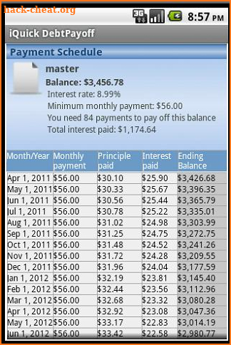 iQuick Debt Payoff screenshot