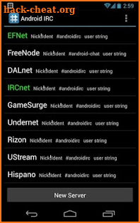 IRC for Android ™ screenshot