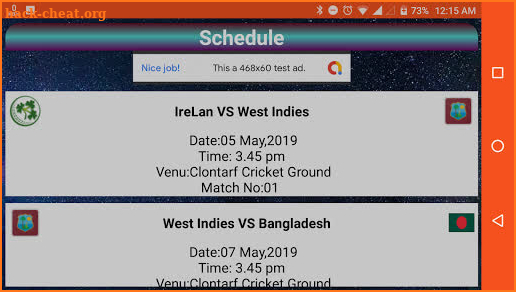 Ireland Tri Nation Series 2019 Schedule screenshot
