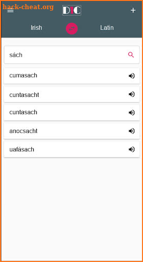 Irish - Latin Dictionary (Dic1) screenshot