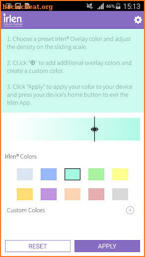 Irlen® Colored Overlays screenshot
