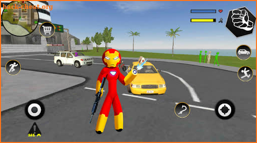 IRON Stickman Rope Hero Fighting Miami Gangstar screenshot