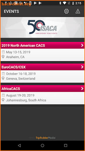 ISACA Conferences screenshot