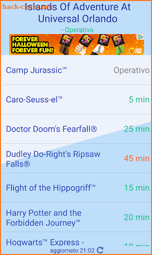 Islands of Adventure Live - Waiting times screenshot
