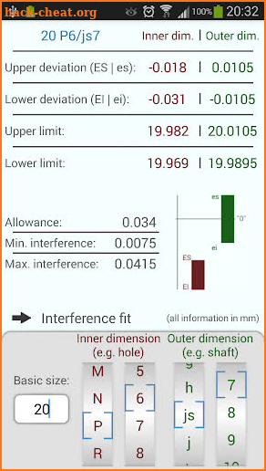 ISO Tolerances (DIN ISO 286-1) screenshot