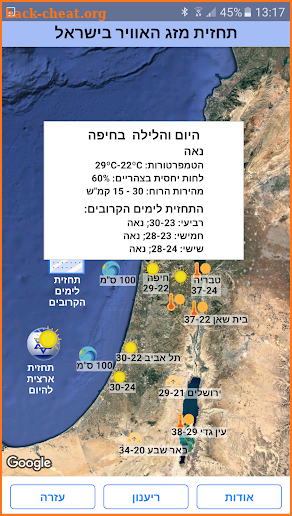 Israel Weather Forecast - Cities and Beaches screenshot