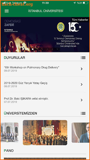 İstanbul Üniversitesi screenshot