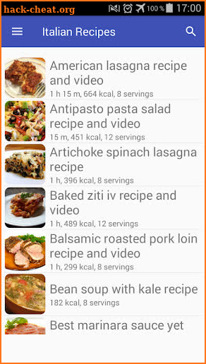 Italian recipes with photo offline screenshot
