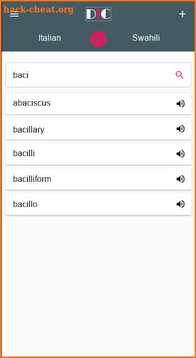 Italian - Swahili Dictionary (Dic1) screenshot