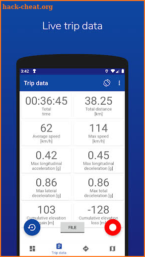 IterTrax Lite, GPS Logger with G-Meter screenshot