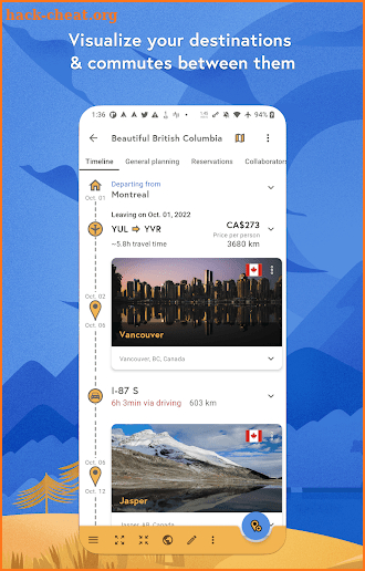 Itinerate - Travel planner screenshot