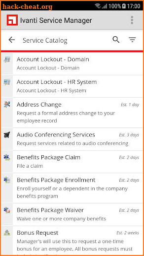 Ivanti Service Manager screenshot