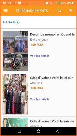 Ivoir hebdo screenshot