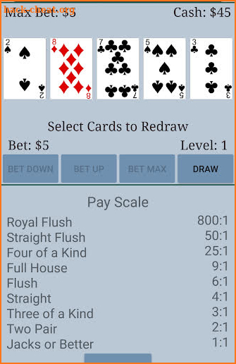 Jacks or Better - Big Slick Poker screenshot