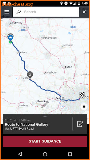 Jaguar Route Planner screenshot