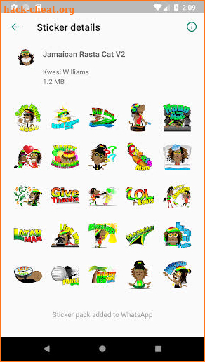 Jamaican Rasta Cat Stickers - WAStickerApps screenshot