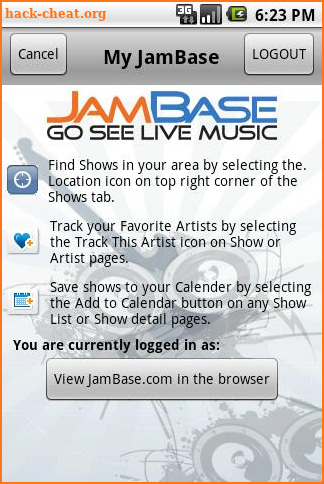 JamBase screenshot