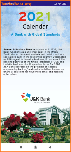 J&K Bank eCalendar 2021 screenshot