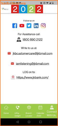 J&K Bank eCalendar 2022 screenshot
