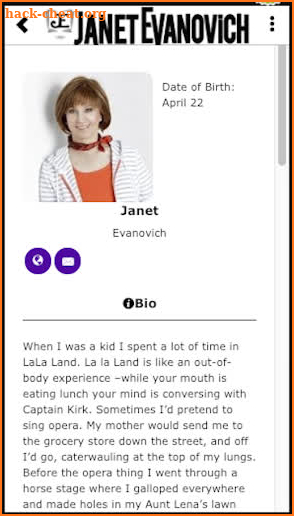 Janet Evanovich screenshot
