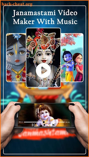 Janmashtami Video Maker With Music - Krishna Statu screenshot