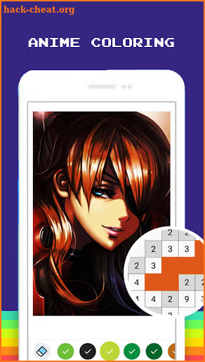 Japanese ASMR Anime Pixel Art Free Color By Number screenshot