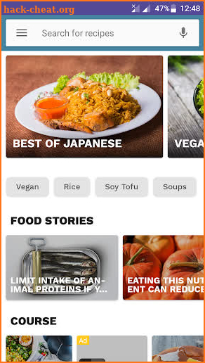 Japanese food recipes screenshot