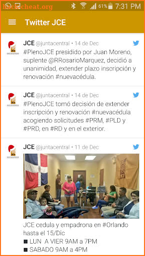 JCE Android App screenshot