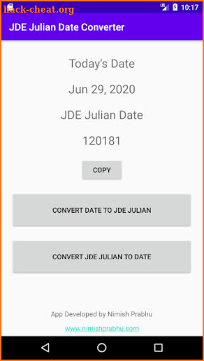 JDE Julian Date Converter screenshot