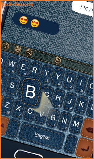 Jeans Fabric Keyboard Theme screenshot