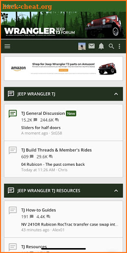 Jeep Wrangler TJ Forum screenshot