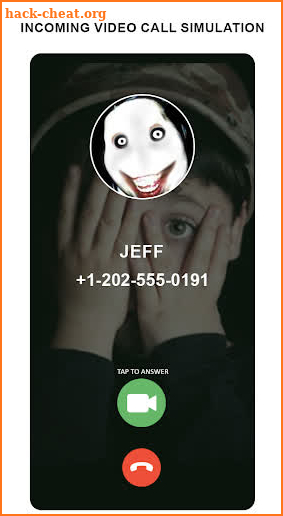 jeff the killer fake video call screenshot