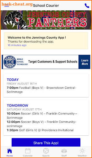 Jennings County High School Athletics - Indiana screenshot